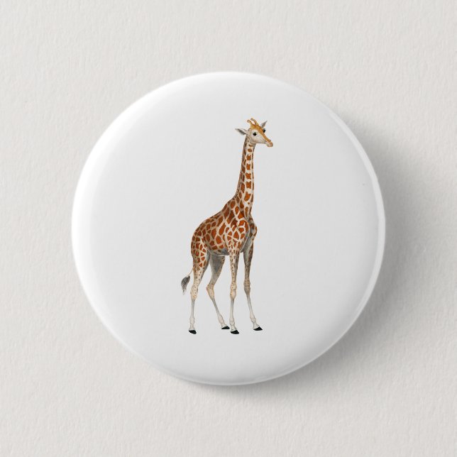 The Giraffe 6 Cm Round Badge (Front)