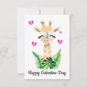 The Giraffe And The Butterfly Valentine Card
