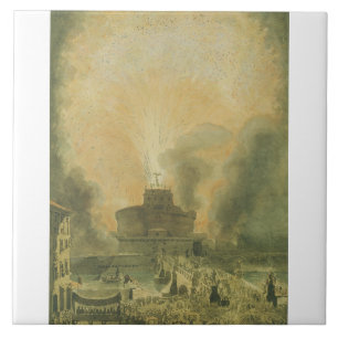 The Girandola at the Castel Sant'Angelo Tile