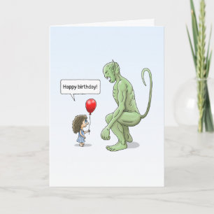 The Girl and Green Troll Card