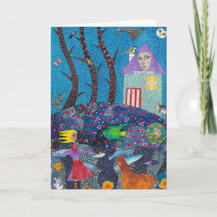 The Girl and her Chicken Greeting Card