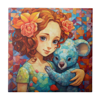 The girl and koala tile