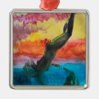 The girl and the dolphin metal tree decoration