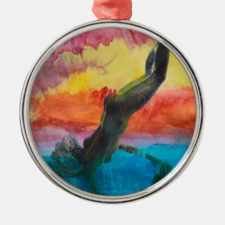 The girl and the dolphin metal tree decoration