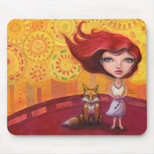 The Girl and the Fox Mouse Pad (Front)