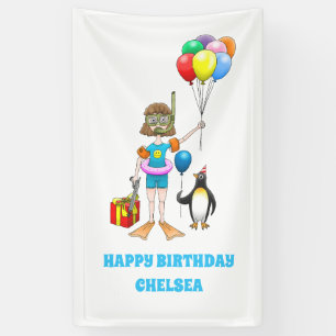 The Girl and the Penguin's Pool Party Banner