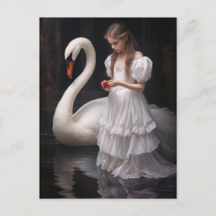 The Girl and the Swan Postcard