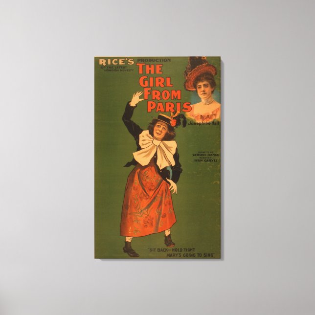 "The Girl from Paris" Theatre Musical Poster Canvas Print (Front)