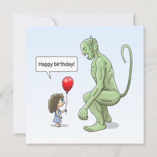 The Girl & Goblin Birthday Card (Front)