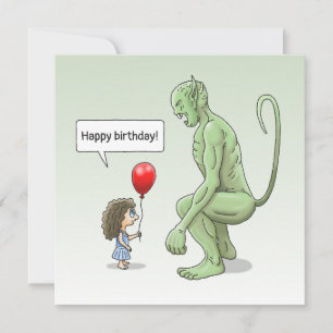 The Girl & Goblin Birthday Card