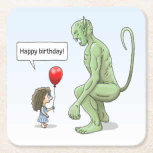 The Girl & Goblin Square Paper Coaster