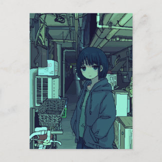 The girl in the alleyway postcard