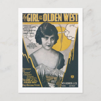 The Girl of the Olden West Vintage Songbook Cover Postcard
