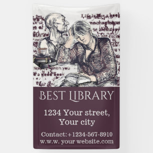 The girl reading a book banner