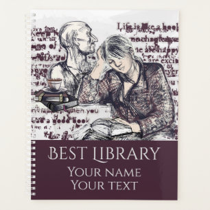 The girl reading a book planner