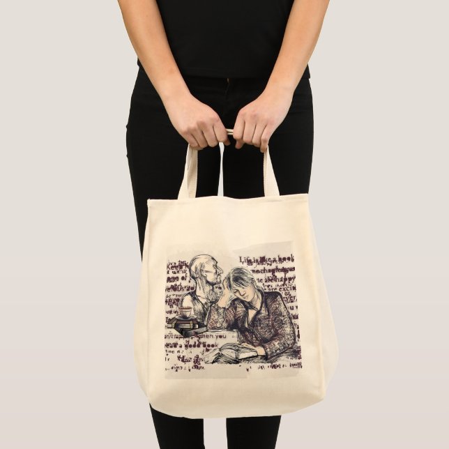 The girl reading a book tote bag (Front (Product))