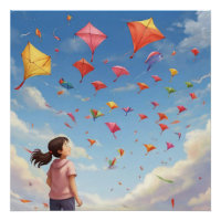 the girl watching the kites