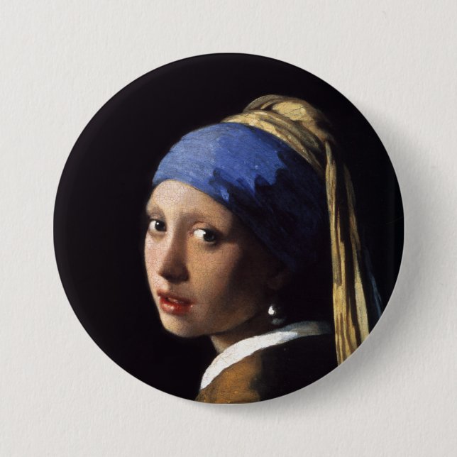 The Girl With A Pearl Earring by Johannes Vermeer 7.5 Cm Round Badge (Front)