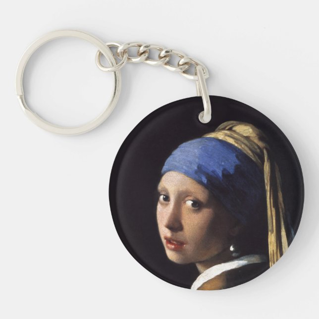 The Girl With A Pearl Earring by Johannes Vermeer Key Ring (Front)