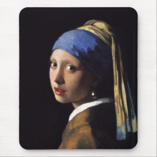 The Girl With A Pearl Earring by Johannes Vermeer Mouse Pad