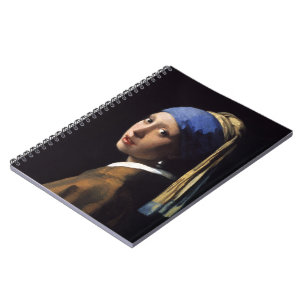 The Girl With A Pearl Earring by Johannes Vermeer Spiral Notebook