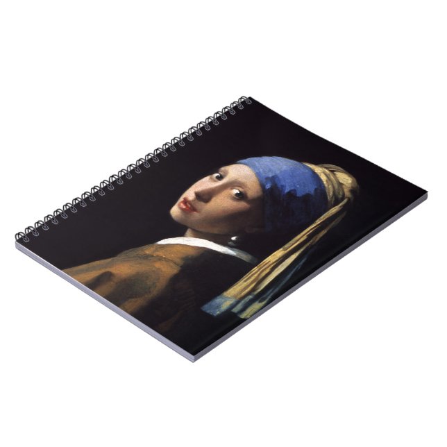 The Girl With A Pearl Earring by Johannes Vermeer Spiral Notebook (Left Side)