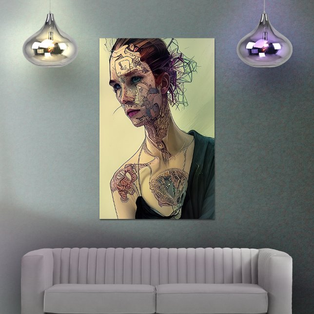The Girl with Cyber Tattoos  Poster (Creator Uploaded)