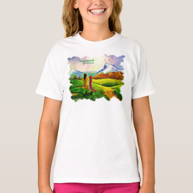 The girl with flag T-Shirt (Front)