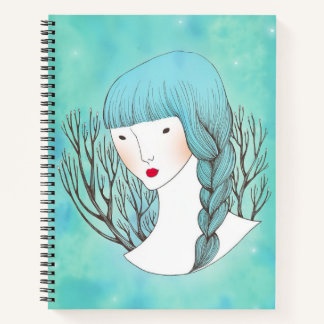 the girl with the braid notebook