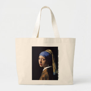 The Girl With The Pearl Earring Vermeer Large Tote Bag