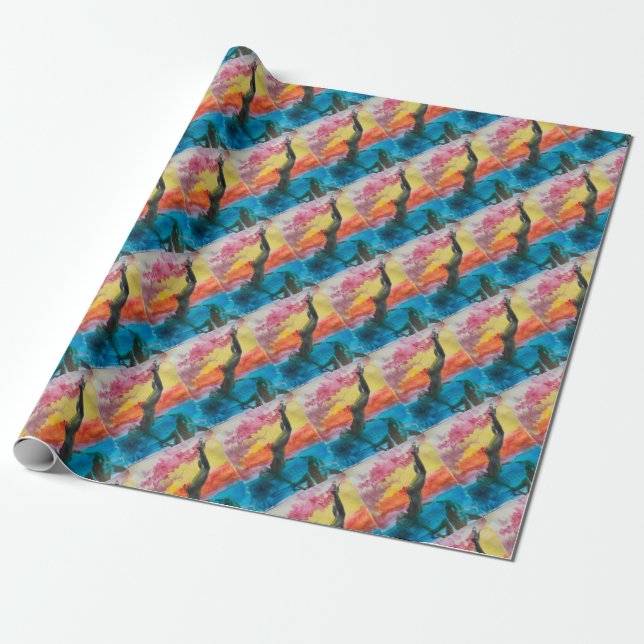 The girl wrapping paper (Unrolled)