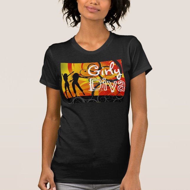 The Girly Diva T-Shirt/Black T-Shirt (Front)