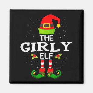 The Girly Elf Christmas Family Matching Pajama  Magnet