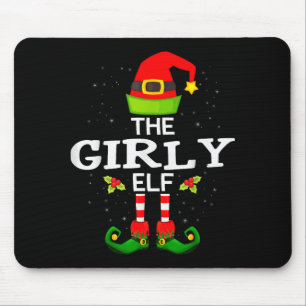 The Girly Elf Christmas Family Matching Pajama  Mouse Pad