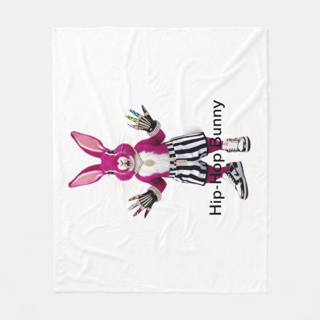 "The Glam Rabbit Revolution" Fleece Blanket (Front)
