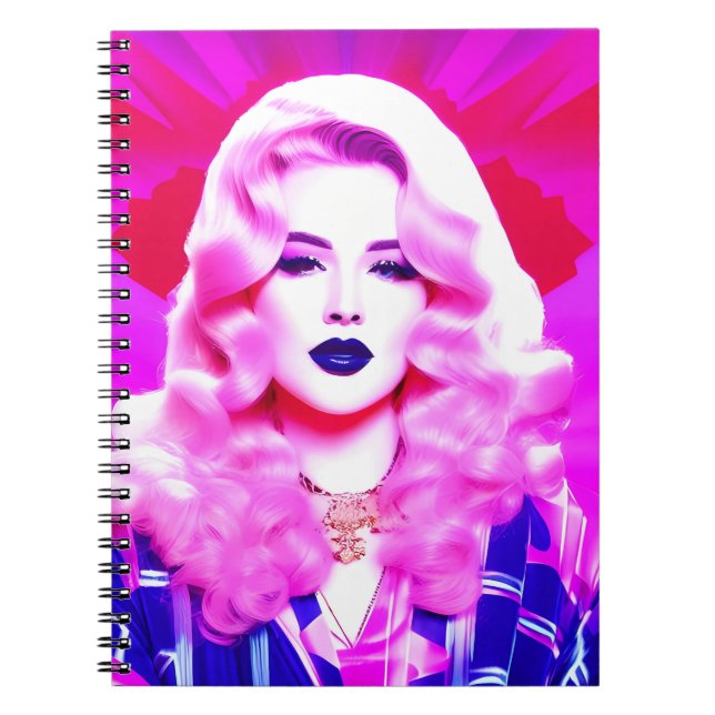 The Glamour Magic of a Blue Blown Kiss Notebook (Front)
