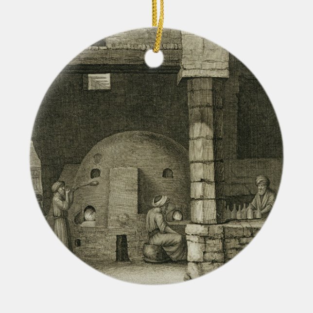 The Glass Bottle Maker, from Volume II Arts and Tr Ceramic Tree Decoration (Front)