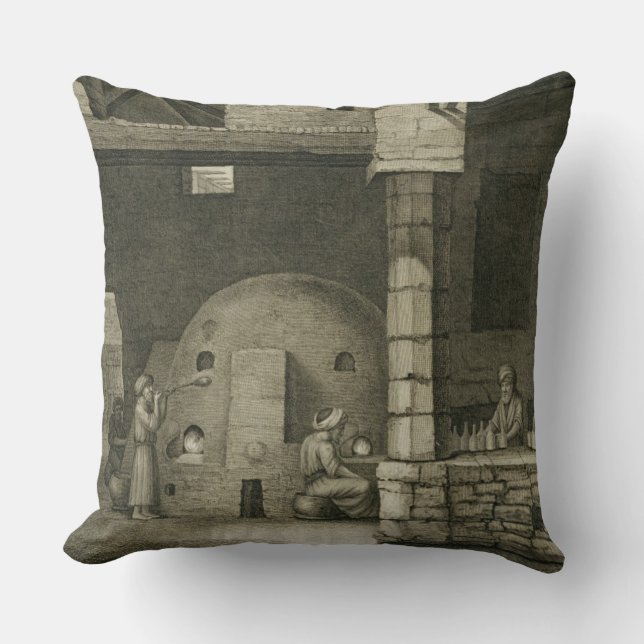 The Glass Bottle Maker, from Volume II Arts and Tr Cushion (Front)