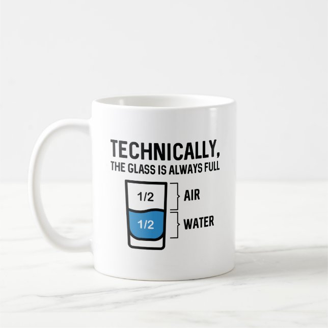The Glass Is Always Full Coffee Mug (Left)