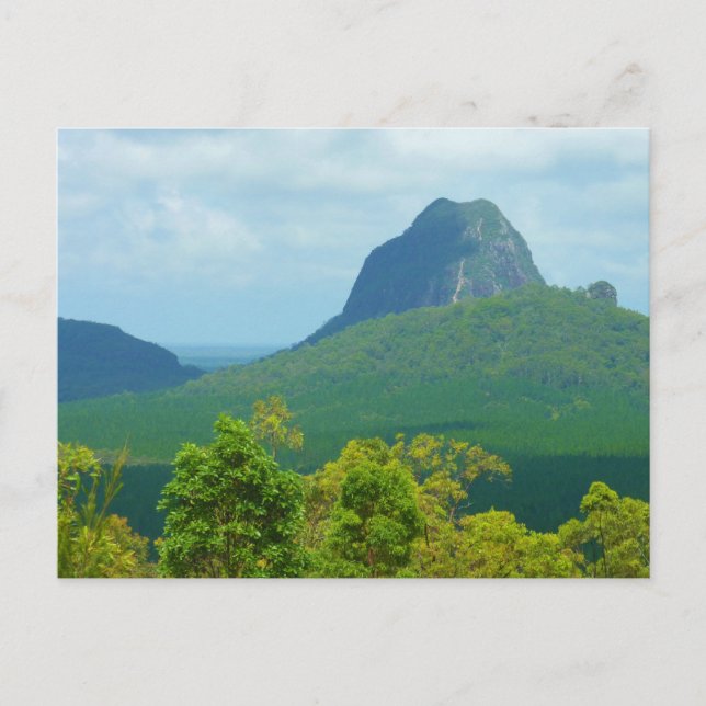 The Glasshouse Mountains landscape photo postcard (Front)