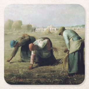 The Gleaners, Jean-Francois Millet, 1857 Square Paper Coaster