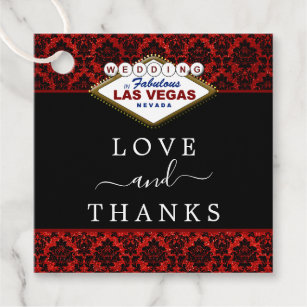 The Glitter Damask Las Vegas Wedding Collection Favour Tags