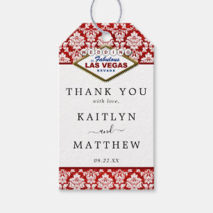 The Glitter Damask Las Vegas Wedding Collection Gift Tags