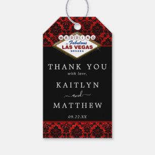 The Glitter Damask Las Vegas Wedding Collection Gift Tags