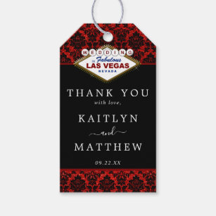 The Glitter Damask Las Vegas Wedding Collection Gift Tags