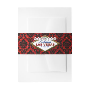 The Glitter Damask Las Vegas Wedding Collection Invitation Belly Band