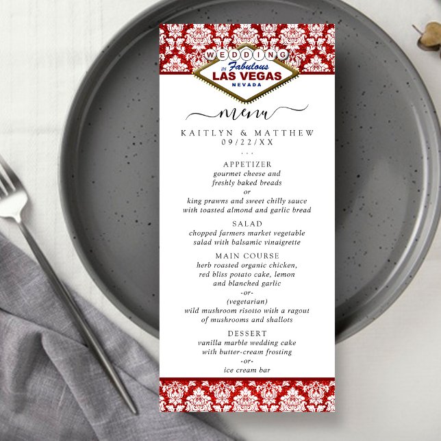 The Glitter Damask Las Vegas Wedding Collection Menu (Creator Uploaded)