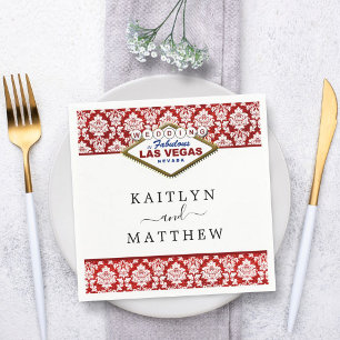 The Glitter Damask Las Vegas Wedding Collection Napkin