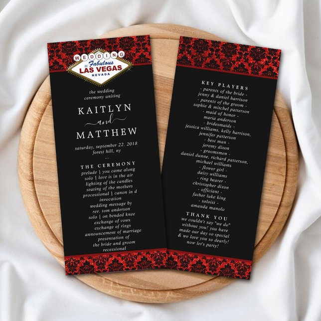 The Glitter Damask Las Vegas Wedding Collection Programme (Creator Uploaded)