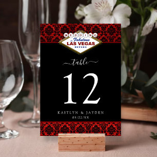 The Glitter Damask Las Vegas Wedding Collection Table Number
